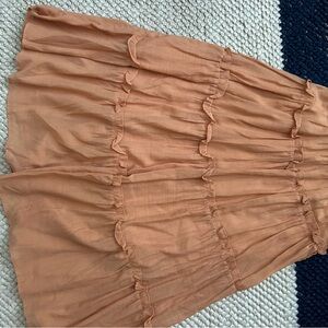 Boho ruffle midi skirt